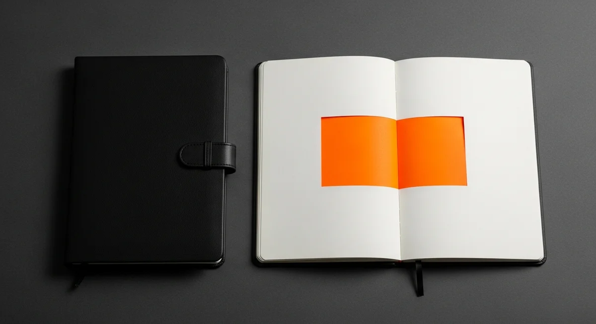 A duotone image showing a closed planner and an open planner with a blank section, symbolizing sealed and expunged records.